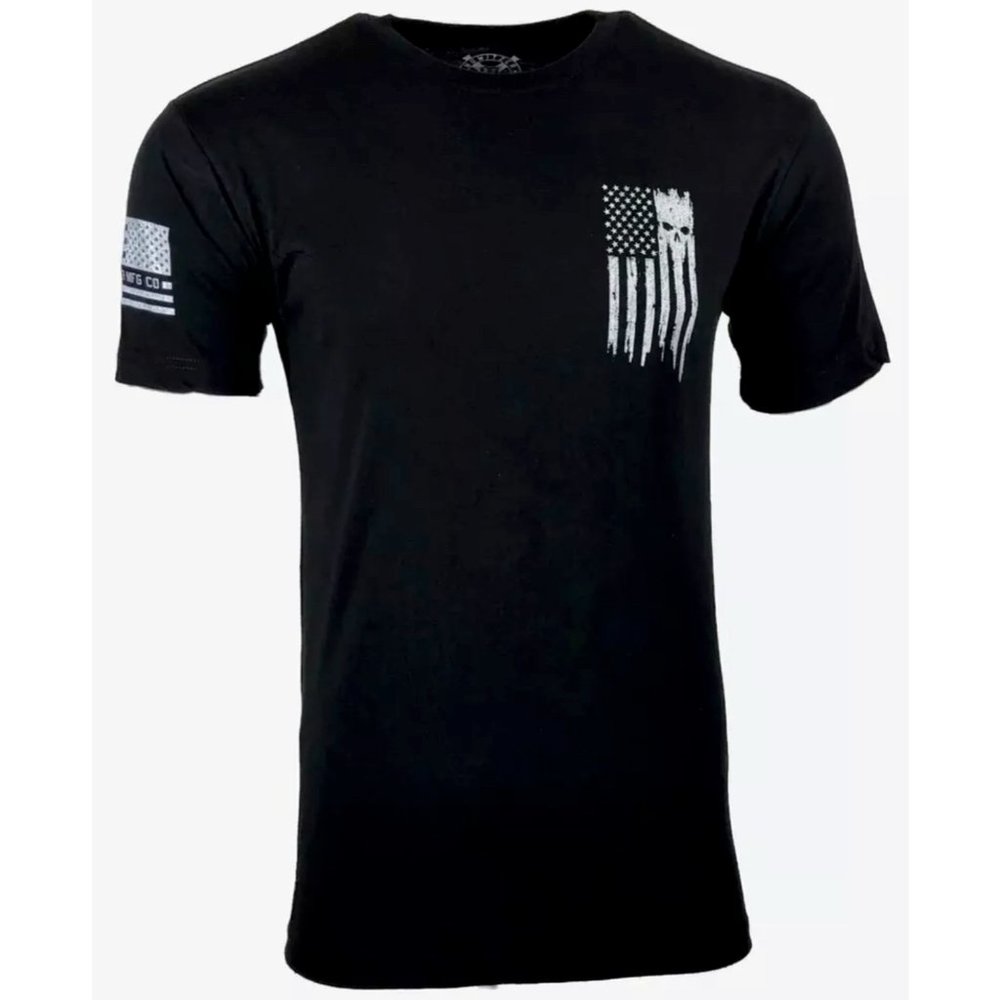 Howitzer Style Men's T-Shirt PATRIOT TORN Black Mi - Picture 2 of 11